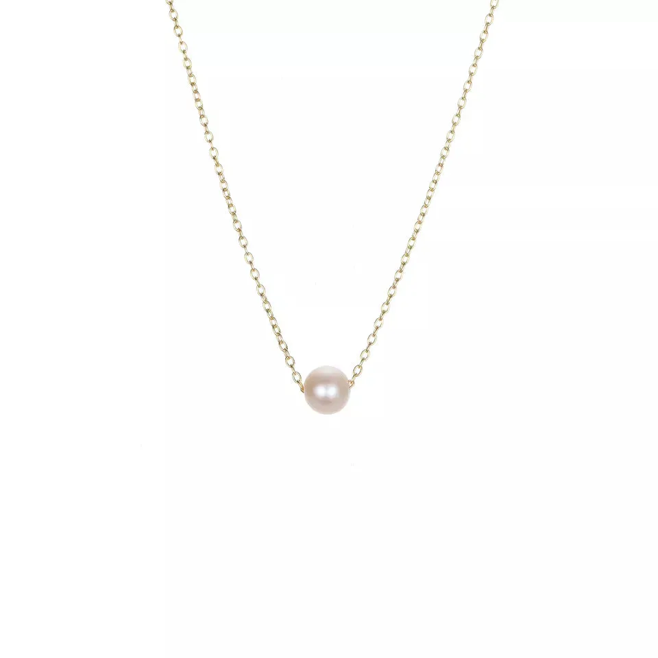 14K Gold-Filled Dainty Pearl Necklace