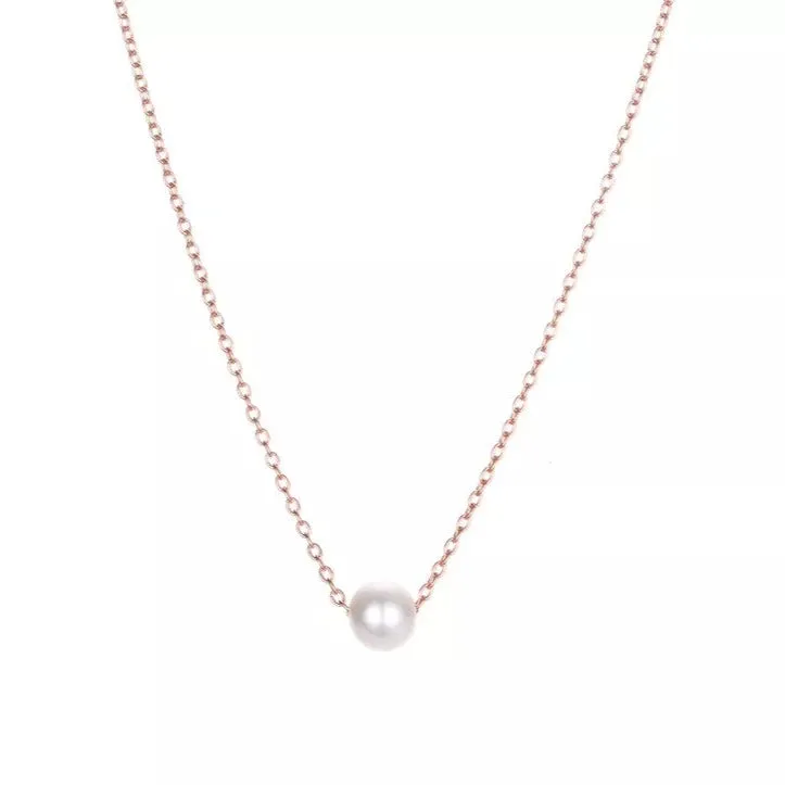 14K Gold-Filled Dainty Pearl Necklace