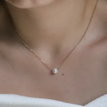 14K Gold-Filled Dainty Pearl Necklace
