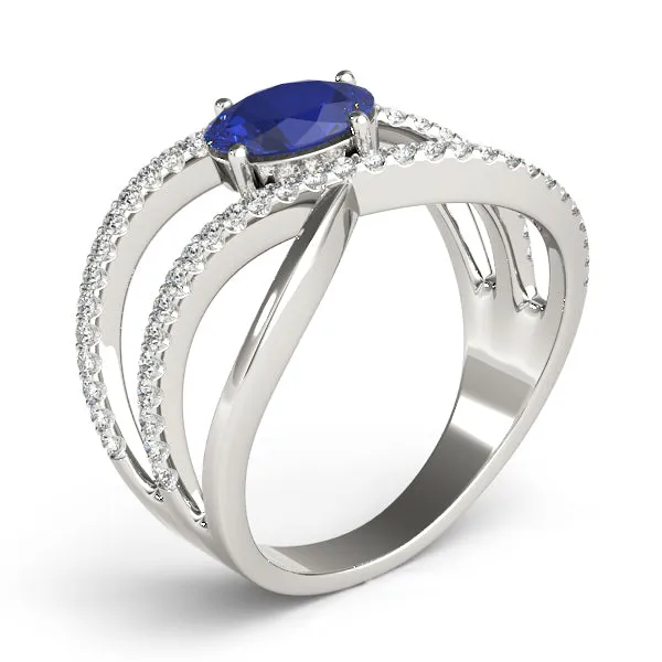 14K Oval Sapphire Ring