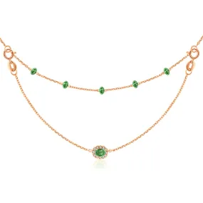 18k Gold 2 Ways By The Yard Emerald Bead Necklace