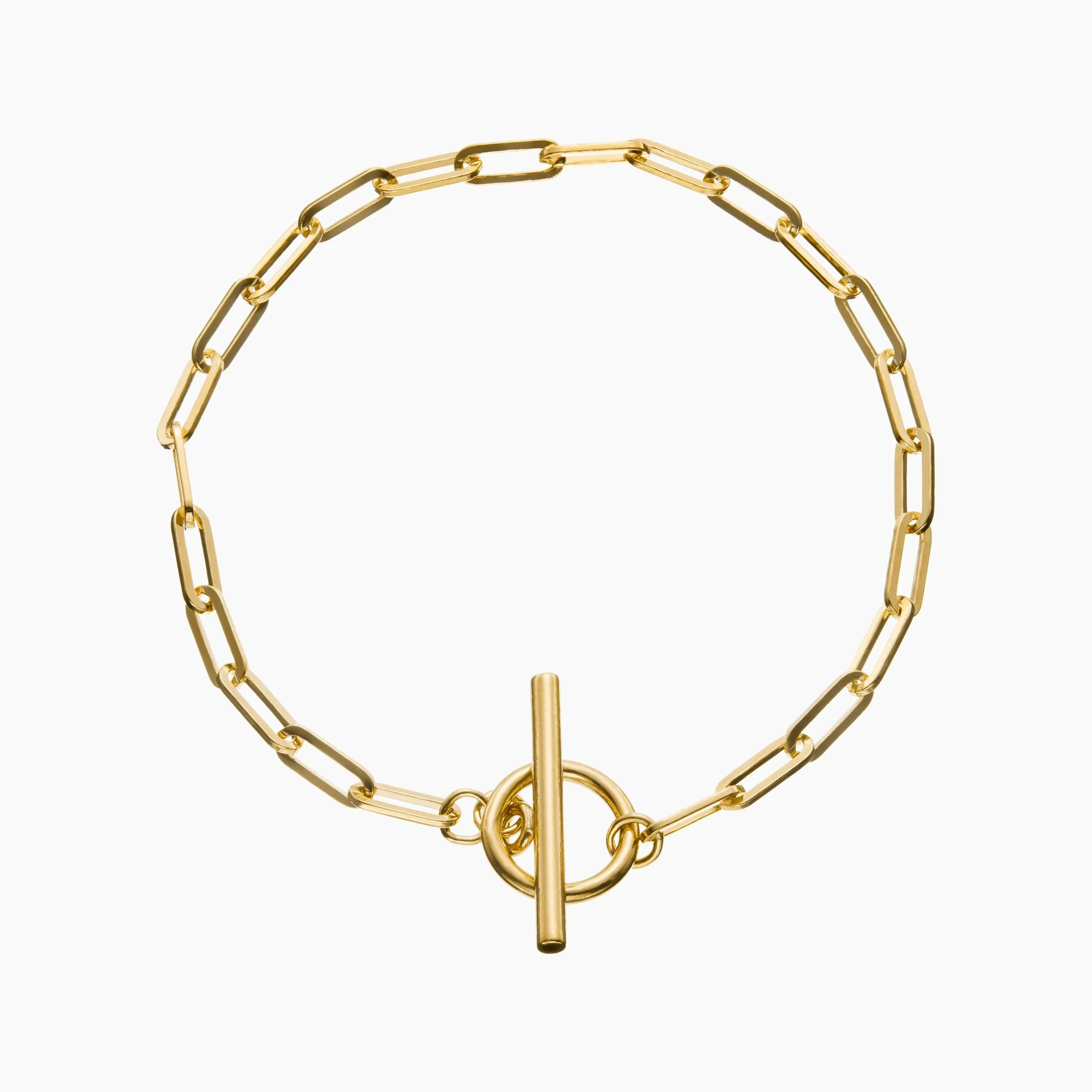 18K Gold-Filled Toggle Closure link Bracelet