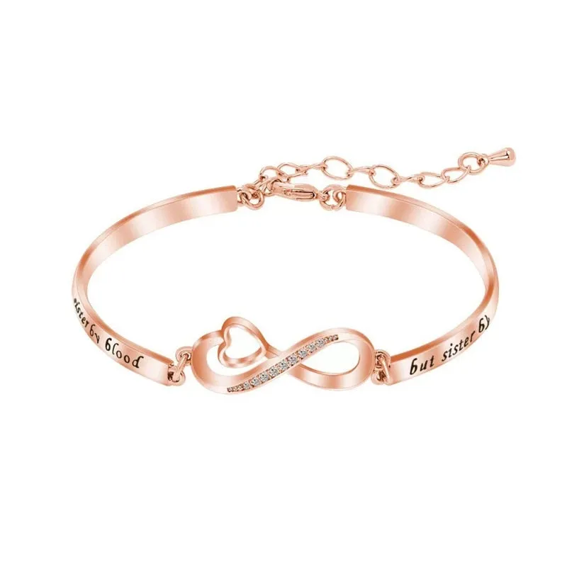 2Pcs Tone Stainless Steel Lover Heart Bracelet