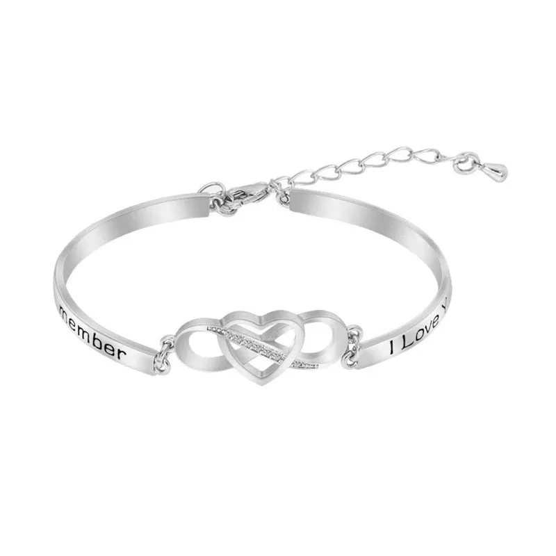 2Pcs Tone Stainless Steel Lover Heart Bracelet