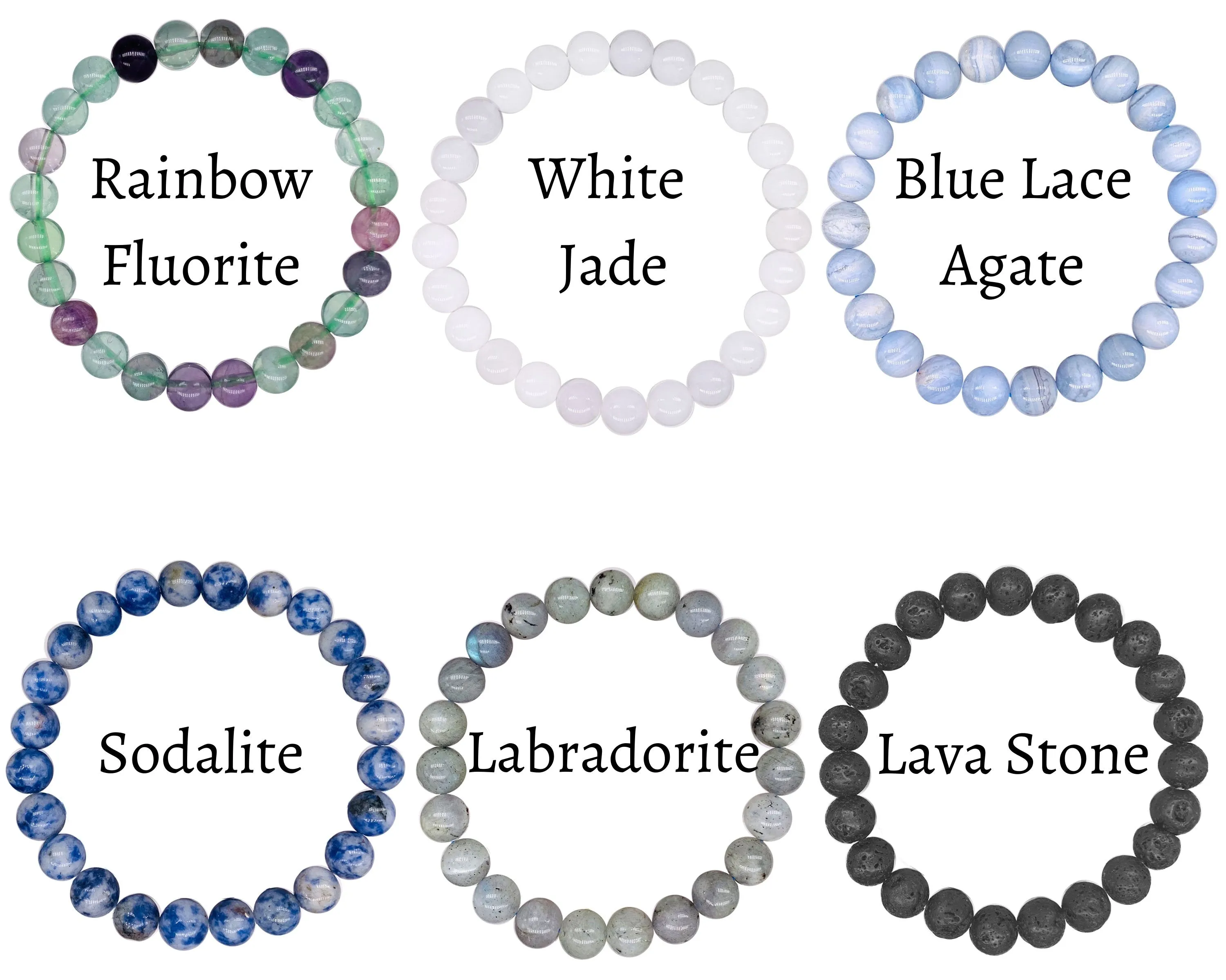 8mm Crystal Beaded Bracelets