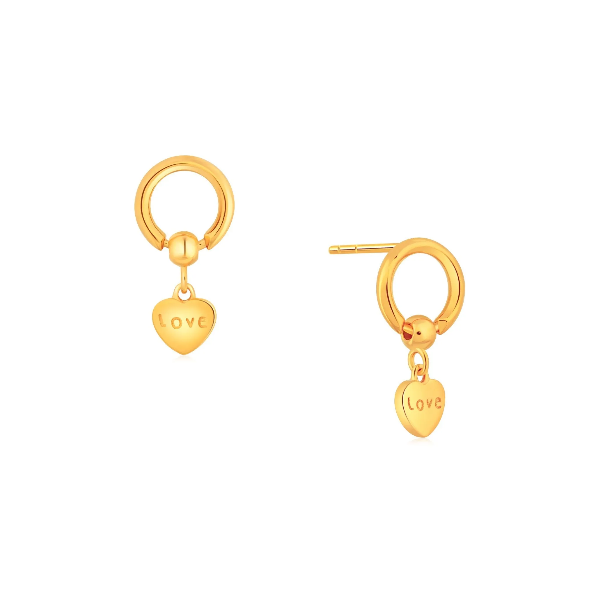 916 Gold Lovely Charm Earrings
