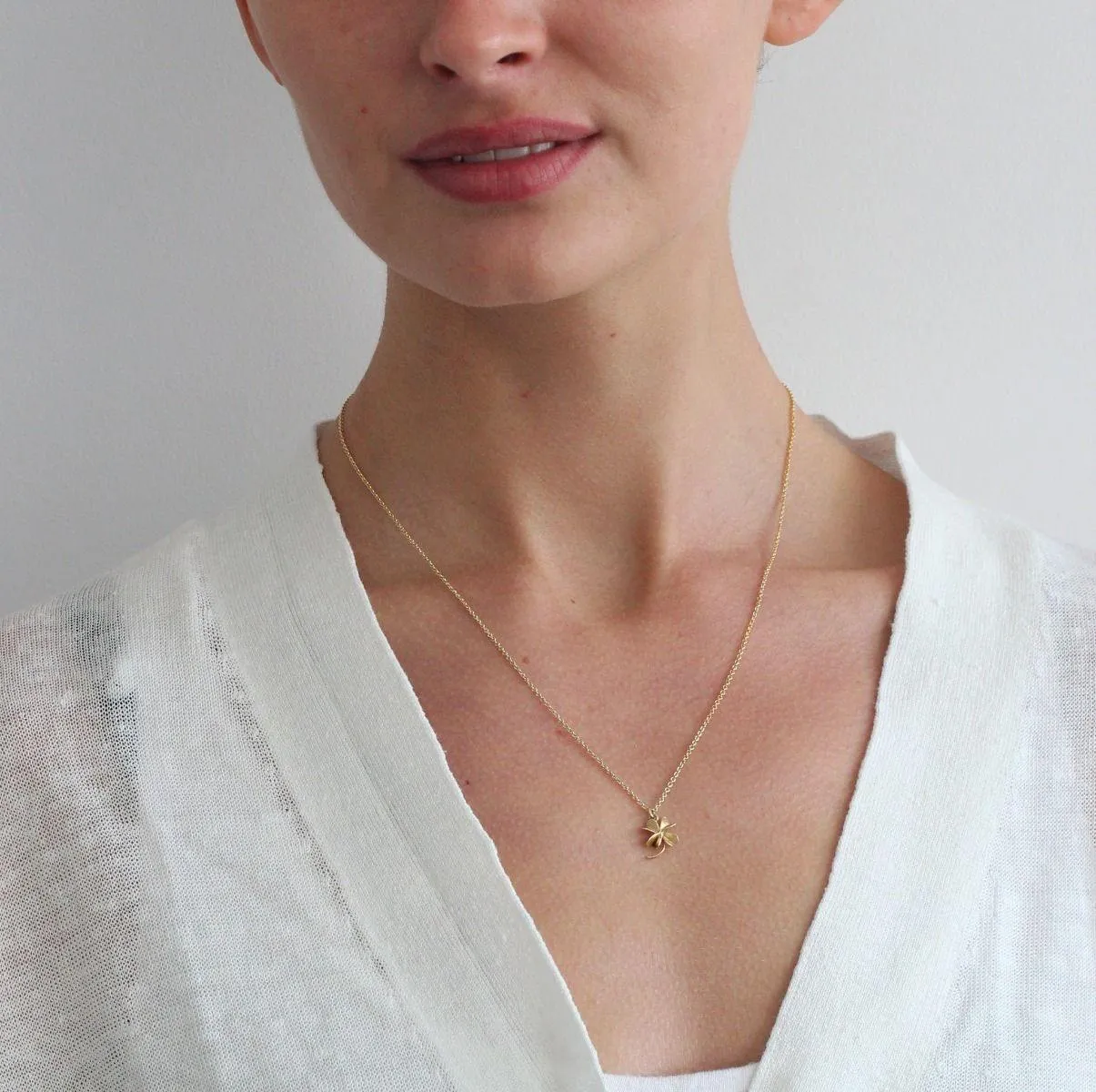 Alex Monroe Baby Lucky Clover Necklace