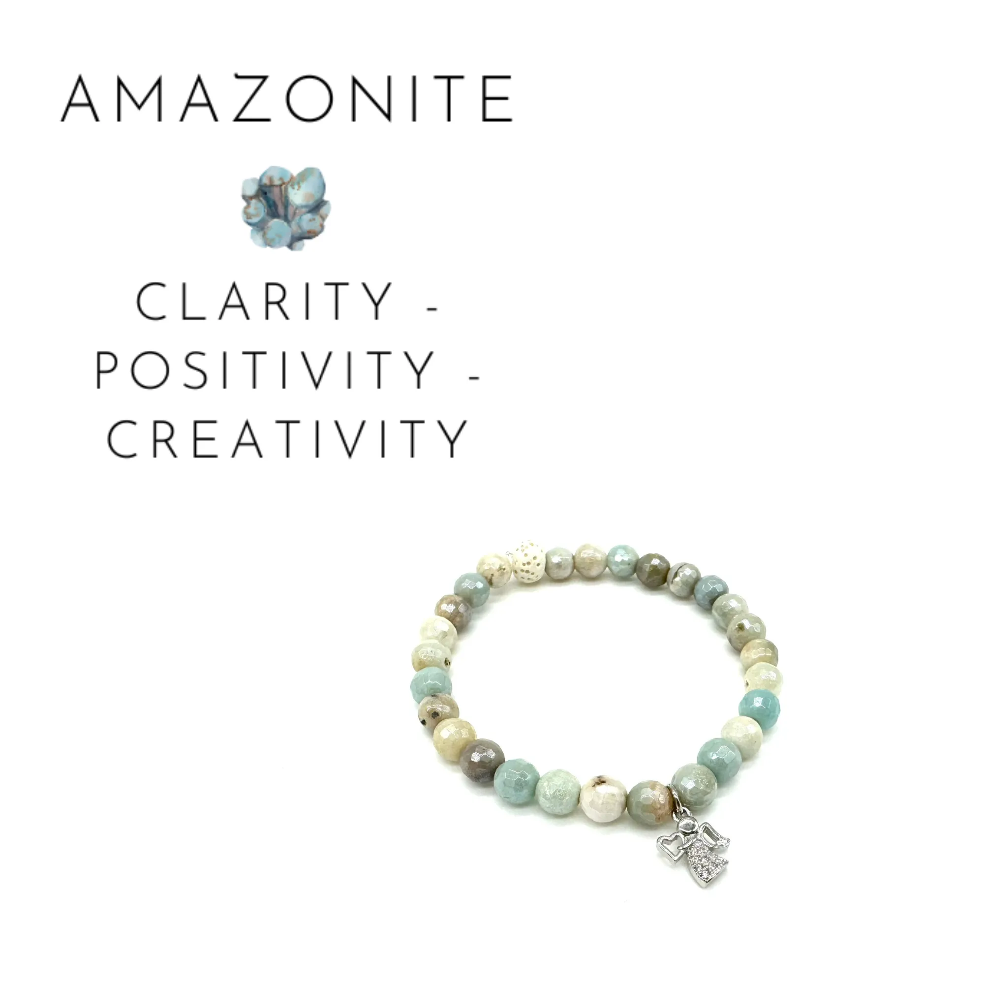 Angel Amazonite Crystal Charm Bracelet