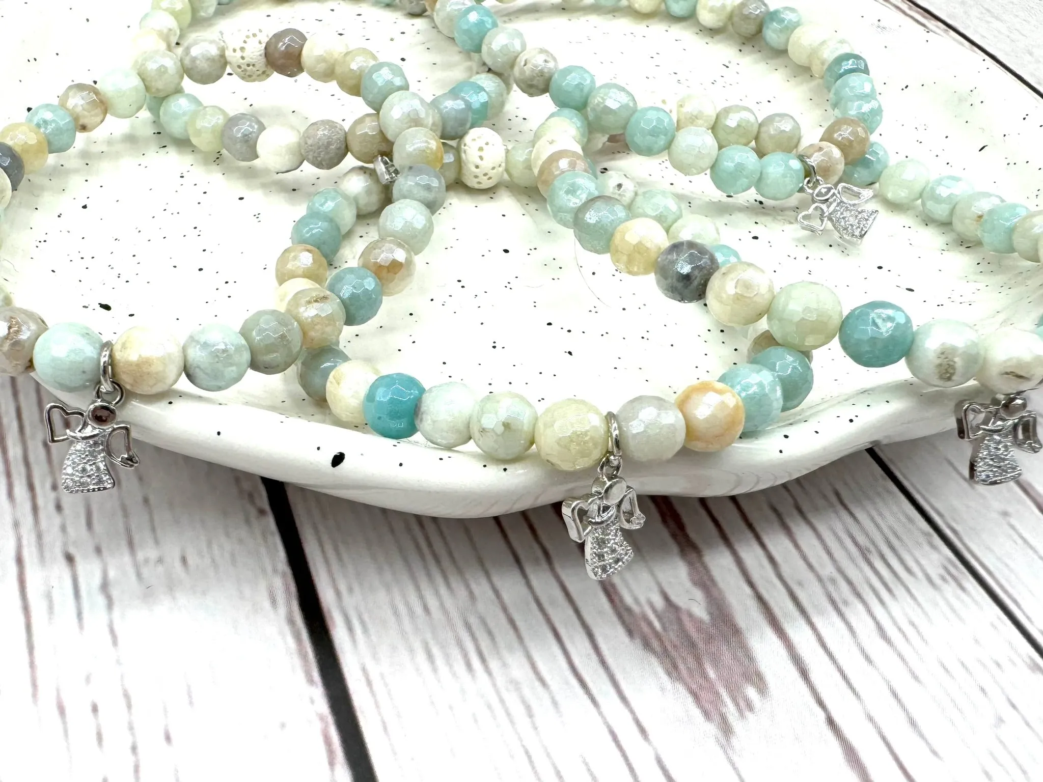 Angel Amazonite Crystal Charm Bracelet