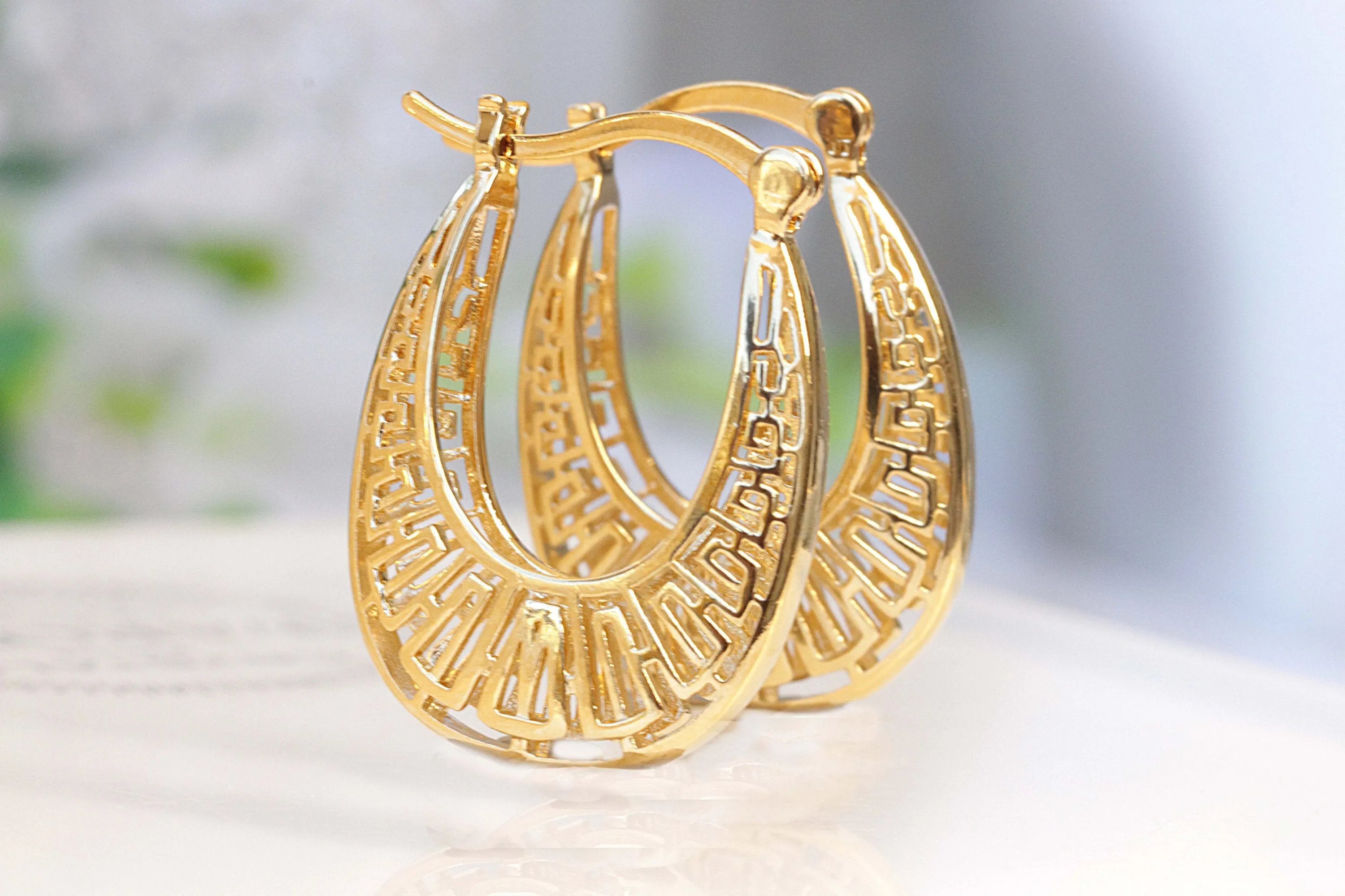 Antique Silver Hoops