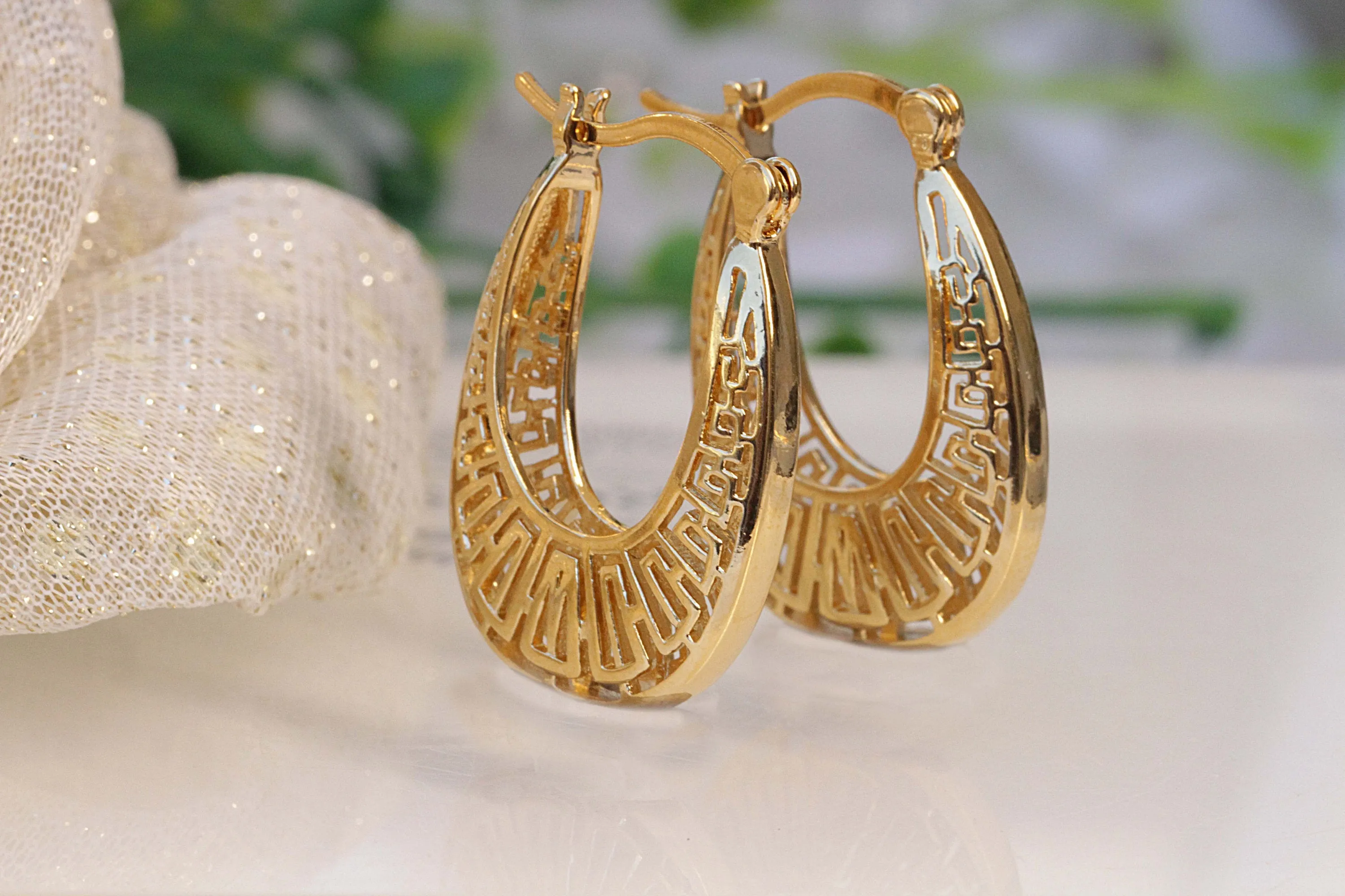 Antique Silver Hoops