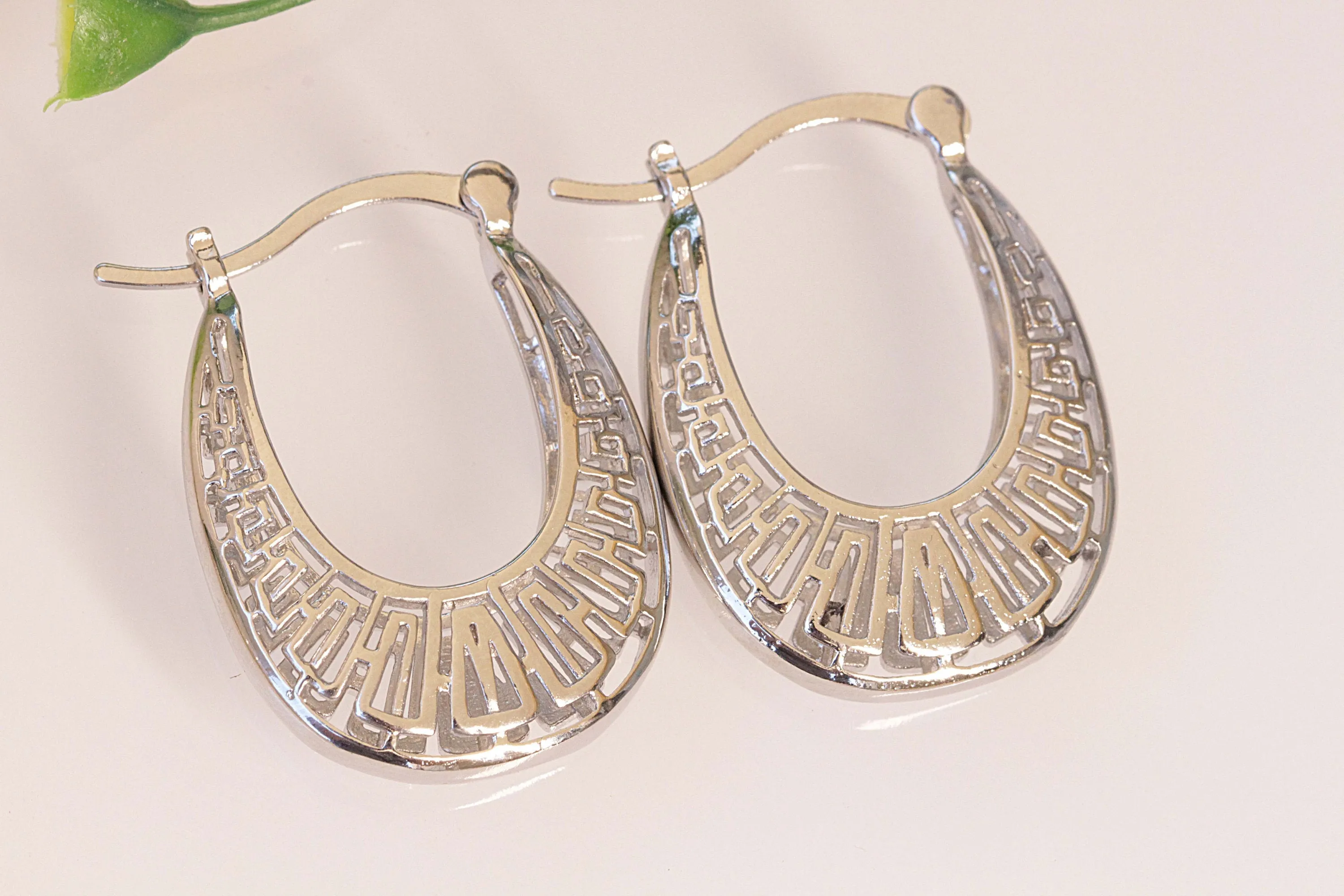 Antique Silver Hoops