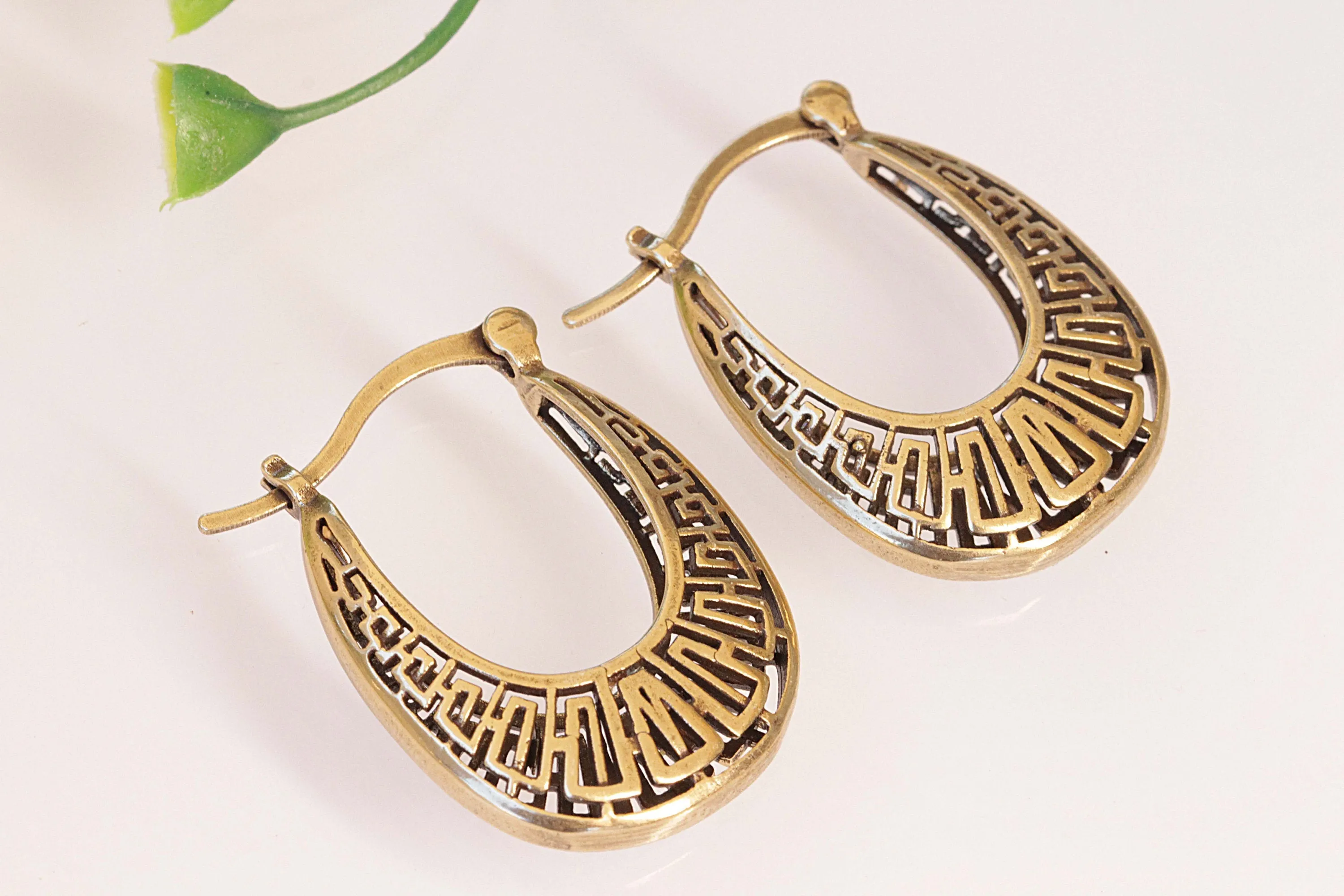 Antique Silver Hoops