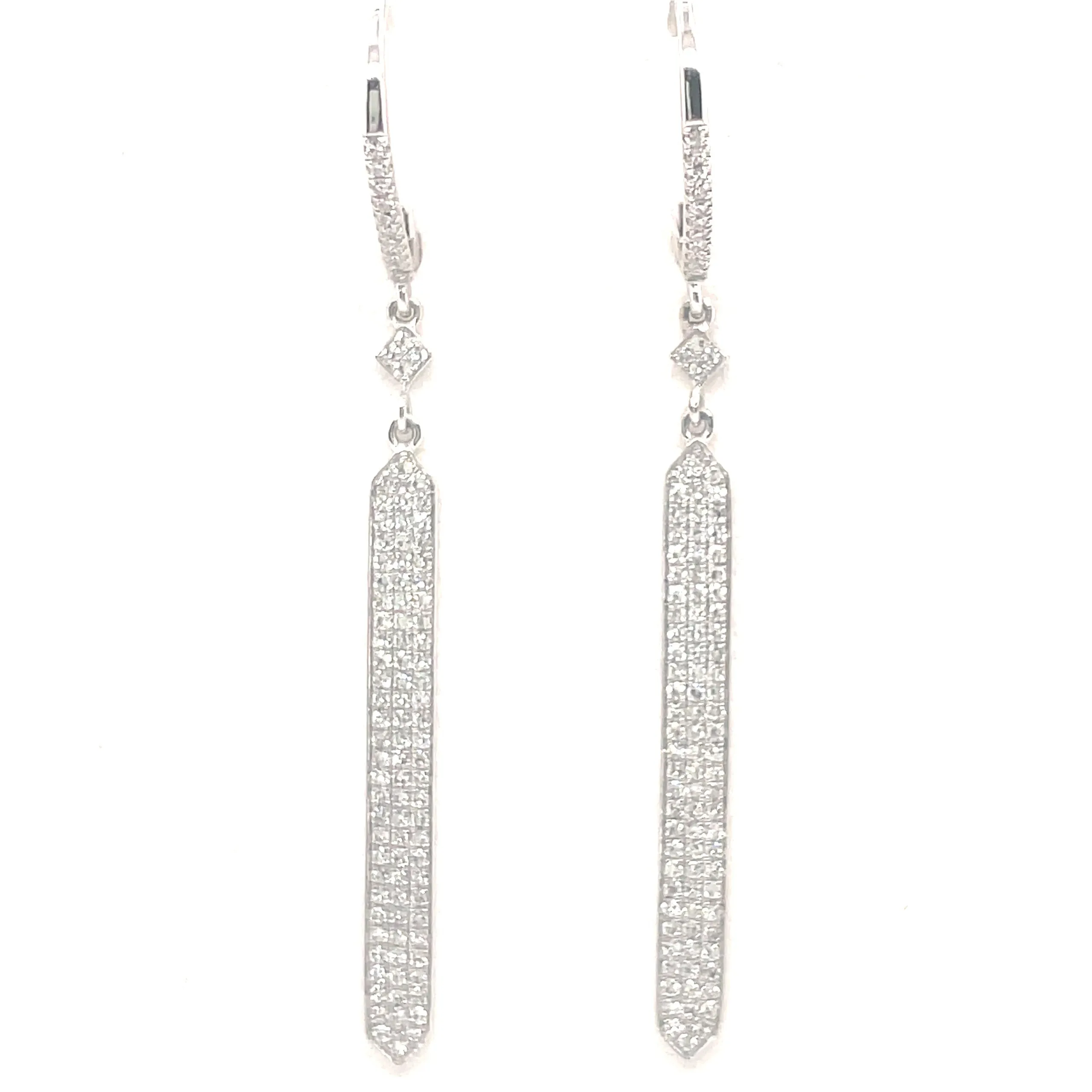 Art Deco Diamond Pave Dangle Earrings