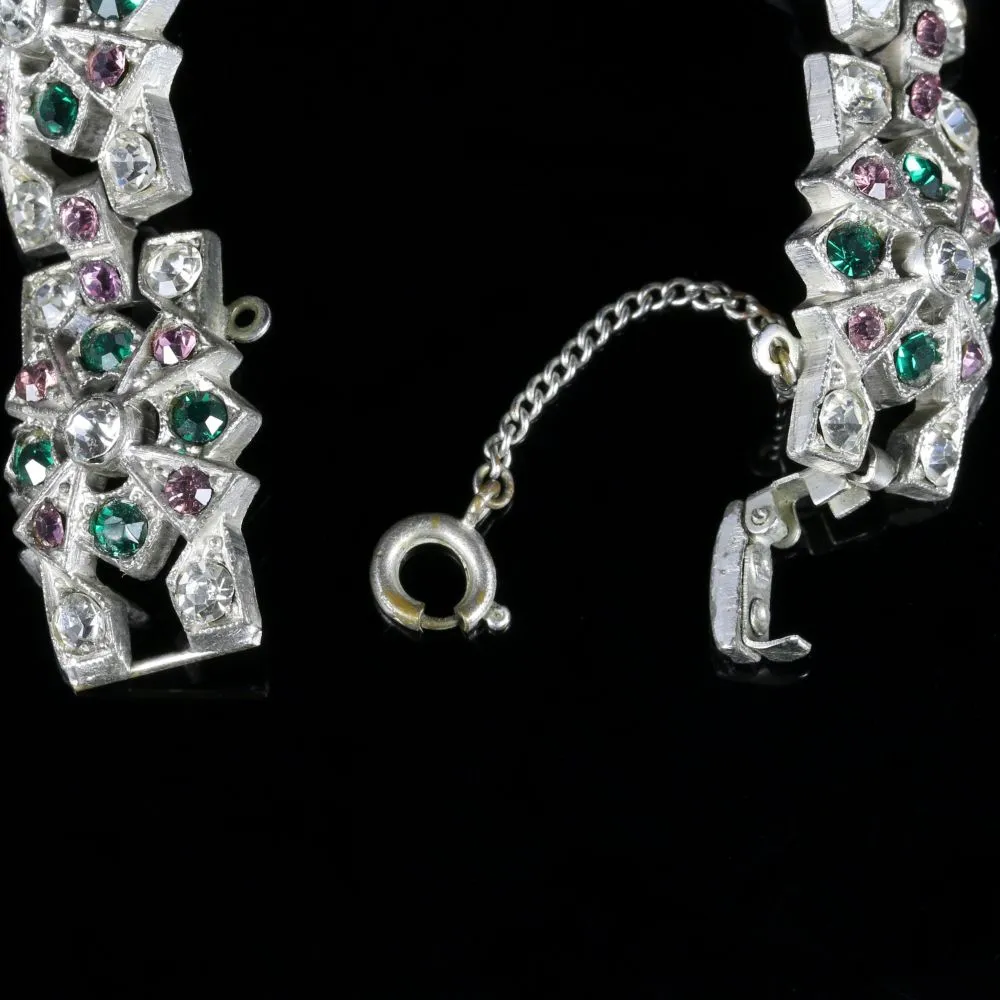 Art Deco Suffragette Bracelet Paste Circa 1920