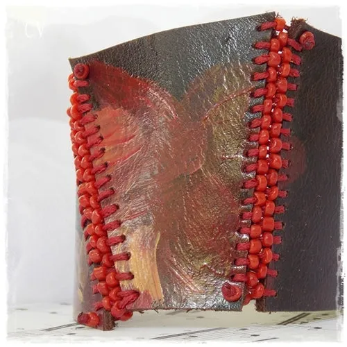 Artistic Sunset Leather Bracelet Cuff