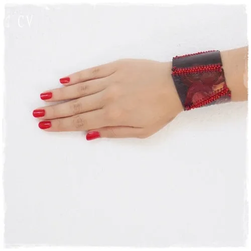 Artistic Sunset Leather Bracelet Cuff