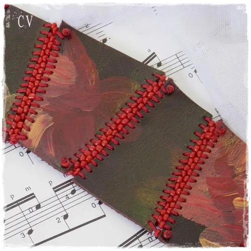 Artistic Sunset Leather Bracelet Cuff