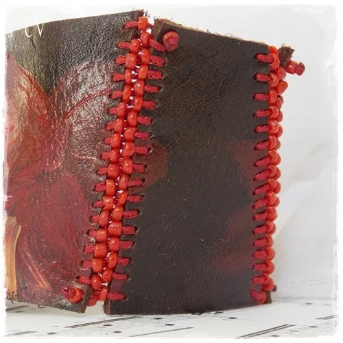 Artistic Sunset Leather Bracelet Cuff