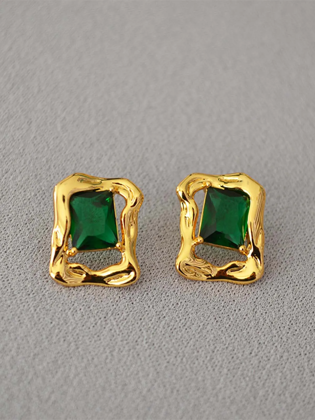 Baguette Colored Zircon Earrings