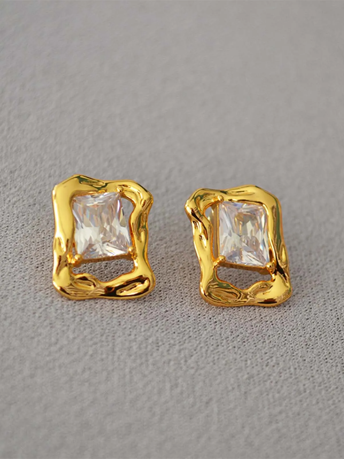 Baguette Colored Zircon Earrings