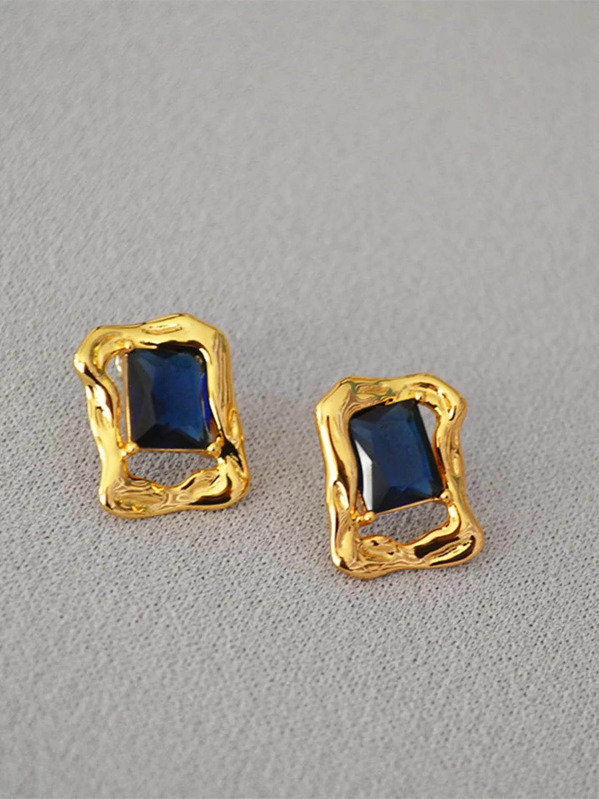 Baguette Colored Zircon Earrings