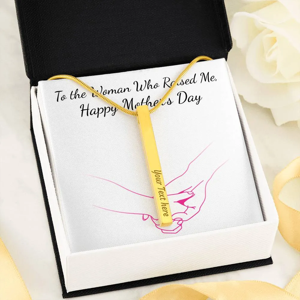 Bar Necklace Gifts For Mom - 2 Sided Mother's Day Gifts Message Card