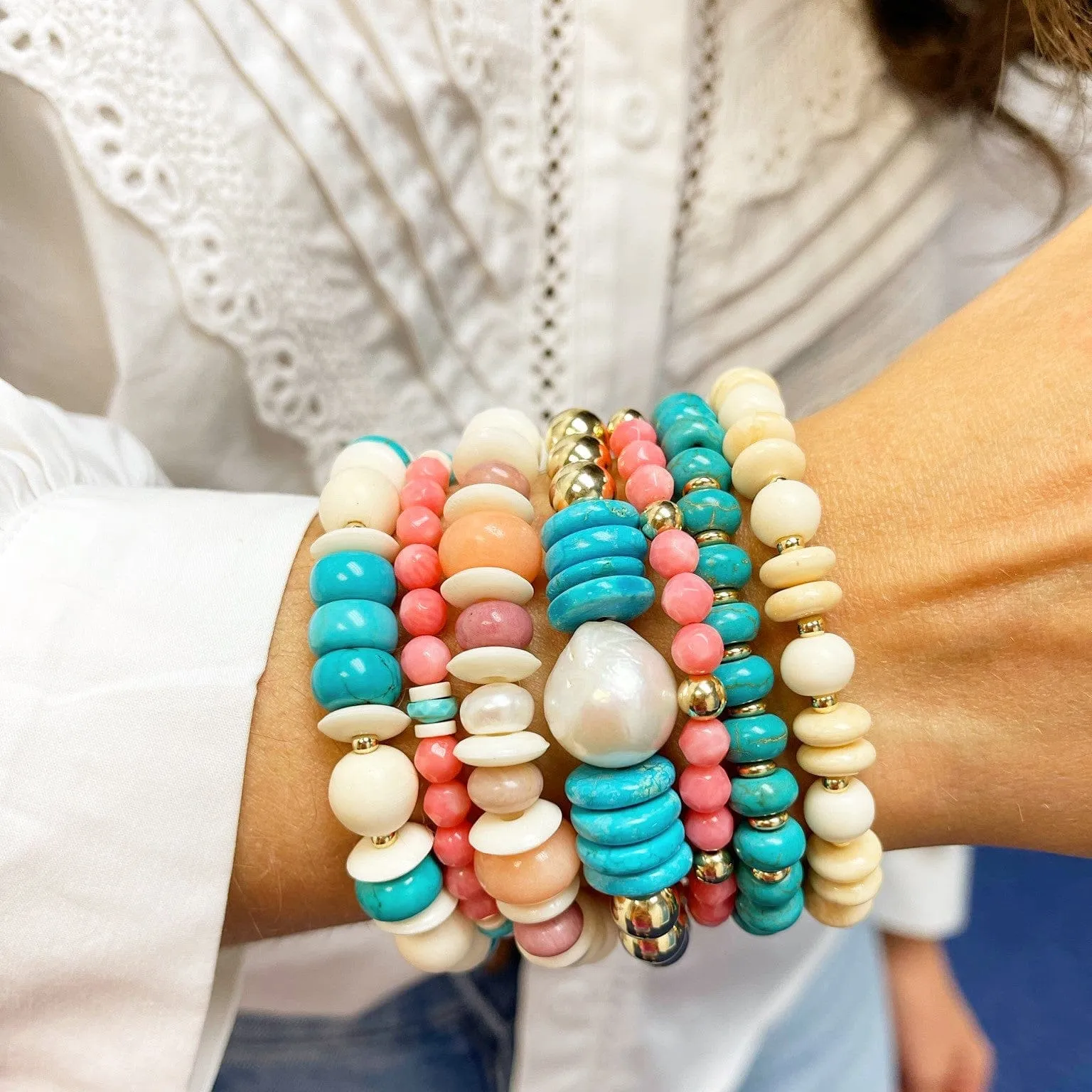BEADazzled | Coral Mix Beaded Bracelet
