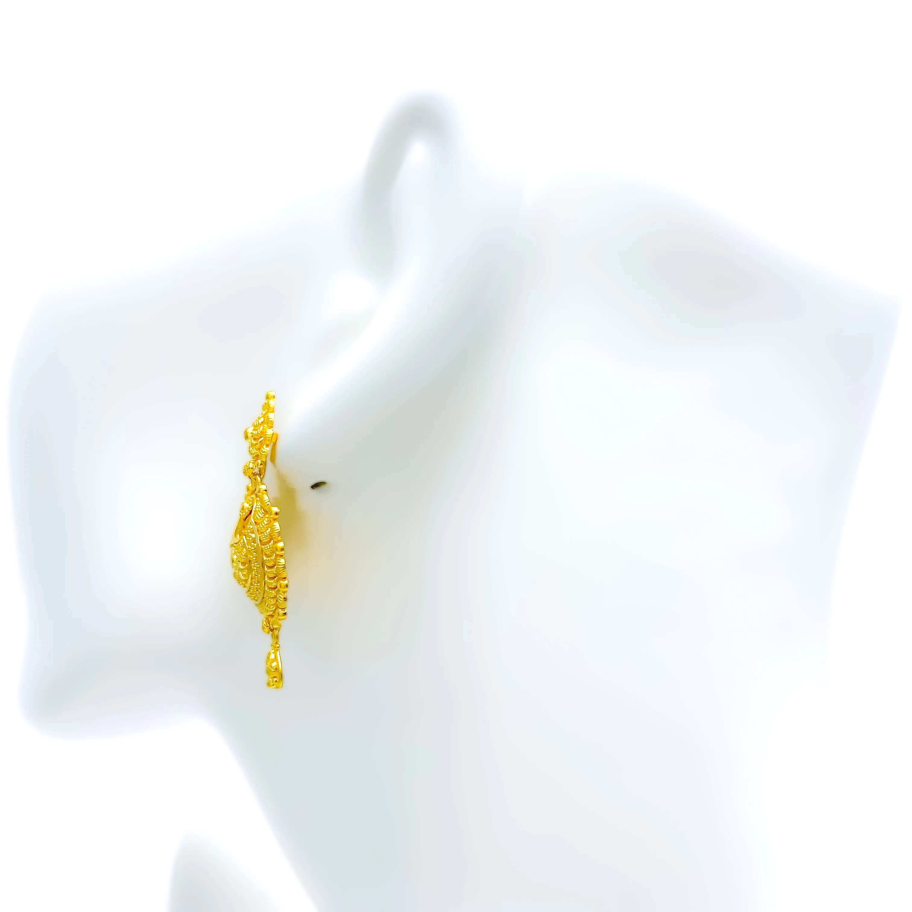 Beautiful Domed Crescent 22k Gold Earrings