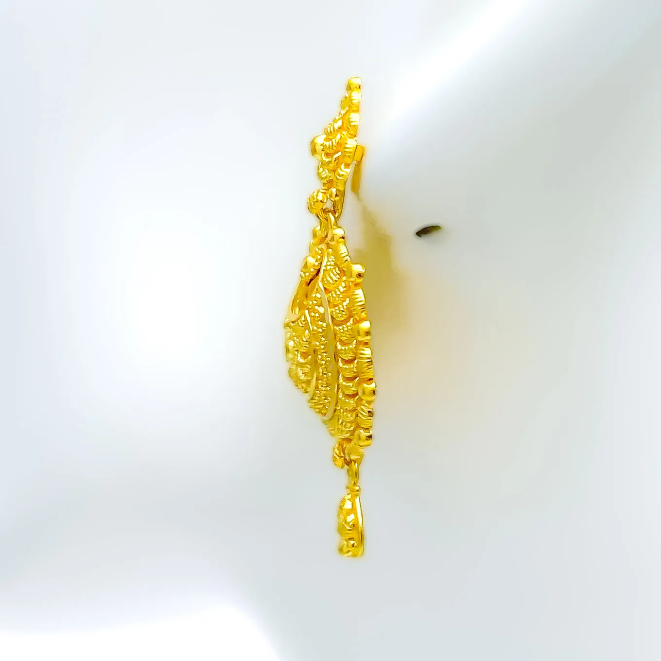 Beautiful Domed Crescent 22k Gold Earrings