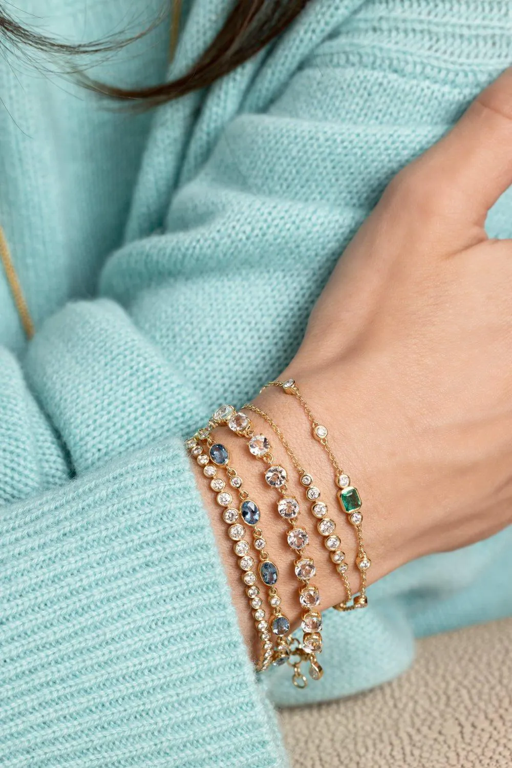 Bezel Diamond Tennis Bracelet