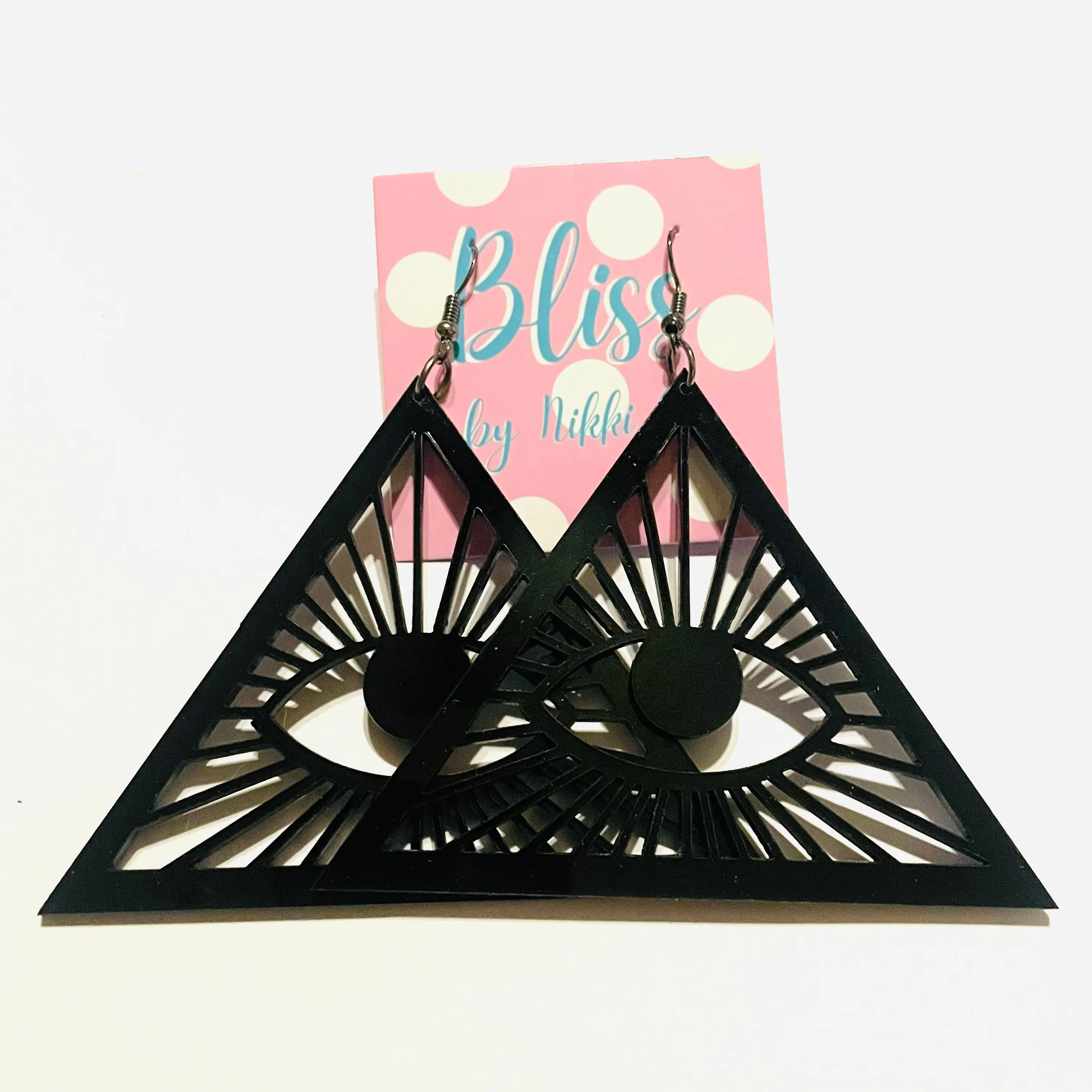 Big Pyramid Eye Acrylic Statement Earrings