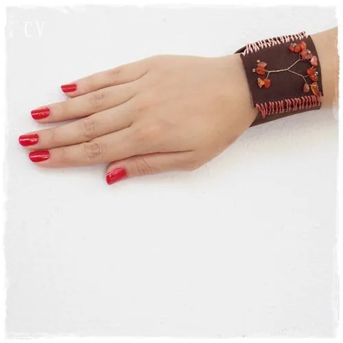 Carnelian Tree Of Life Artistic Cuff