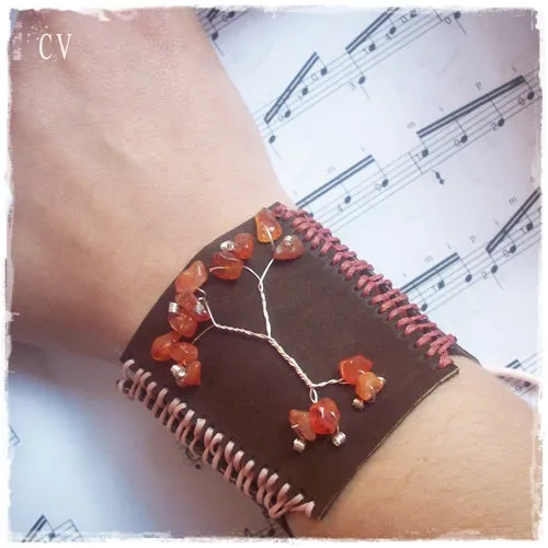 Carnelian Tree Of Life Artistic Cuff