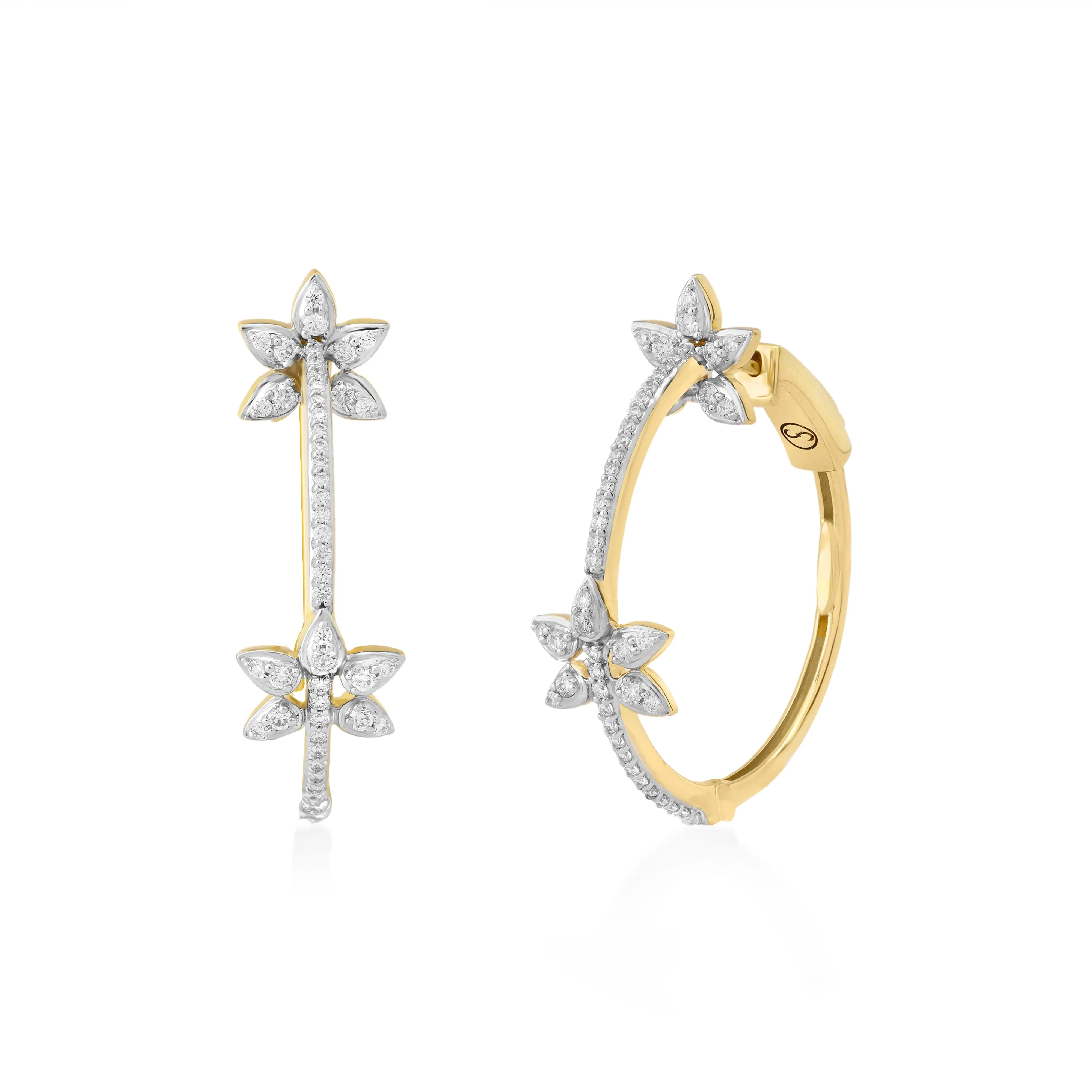 Circled Links Diamond Earrings