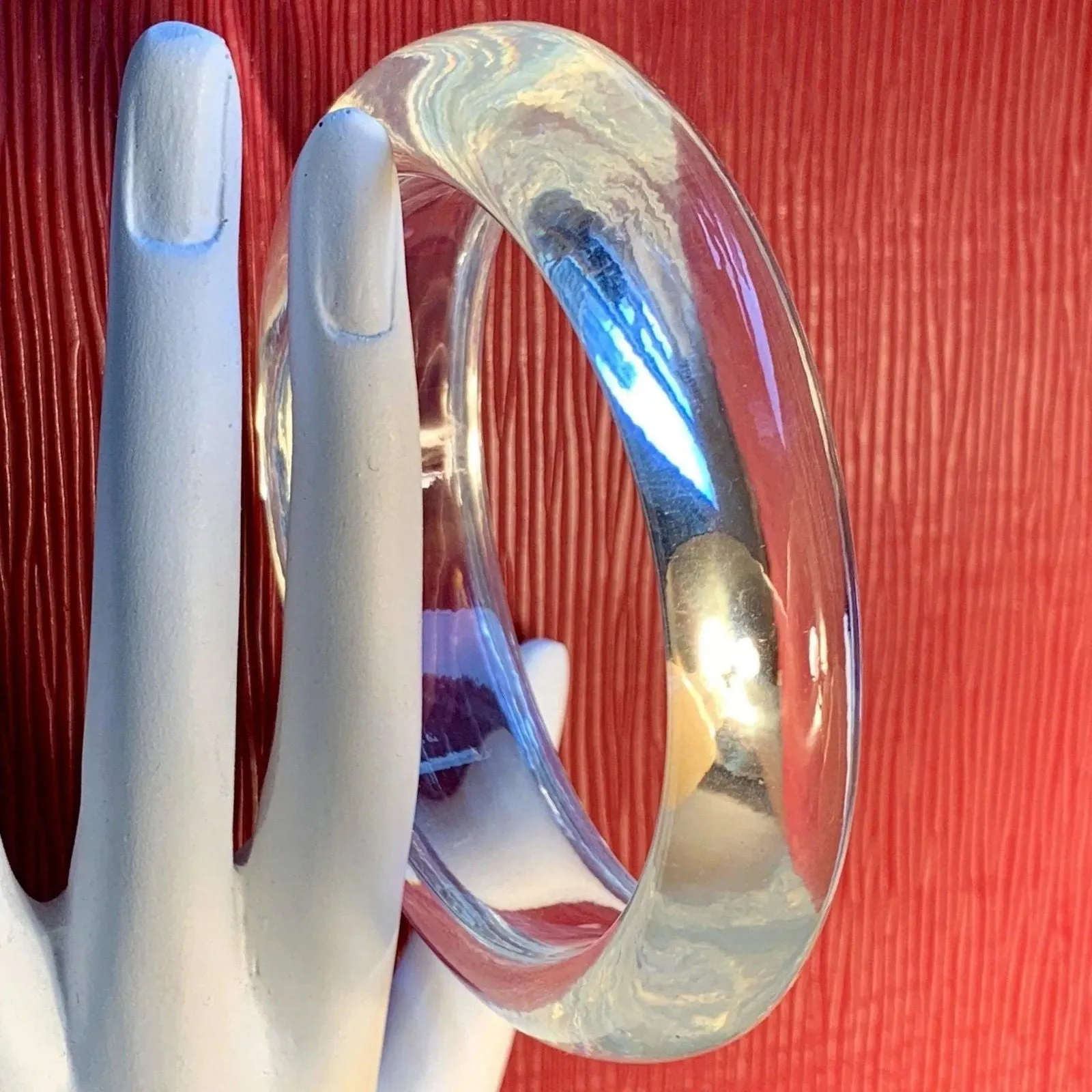 Clear Lucite Vintage Bangle Tapered Design