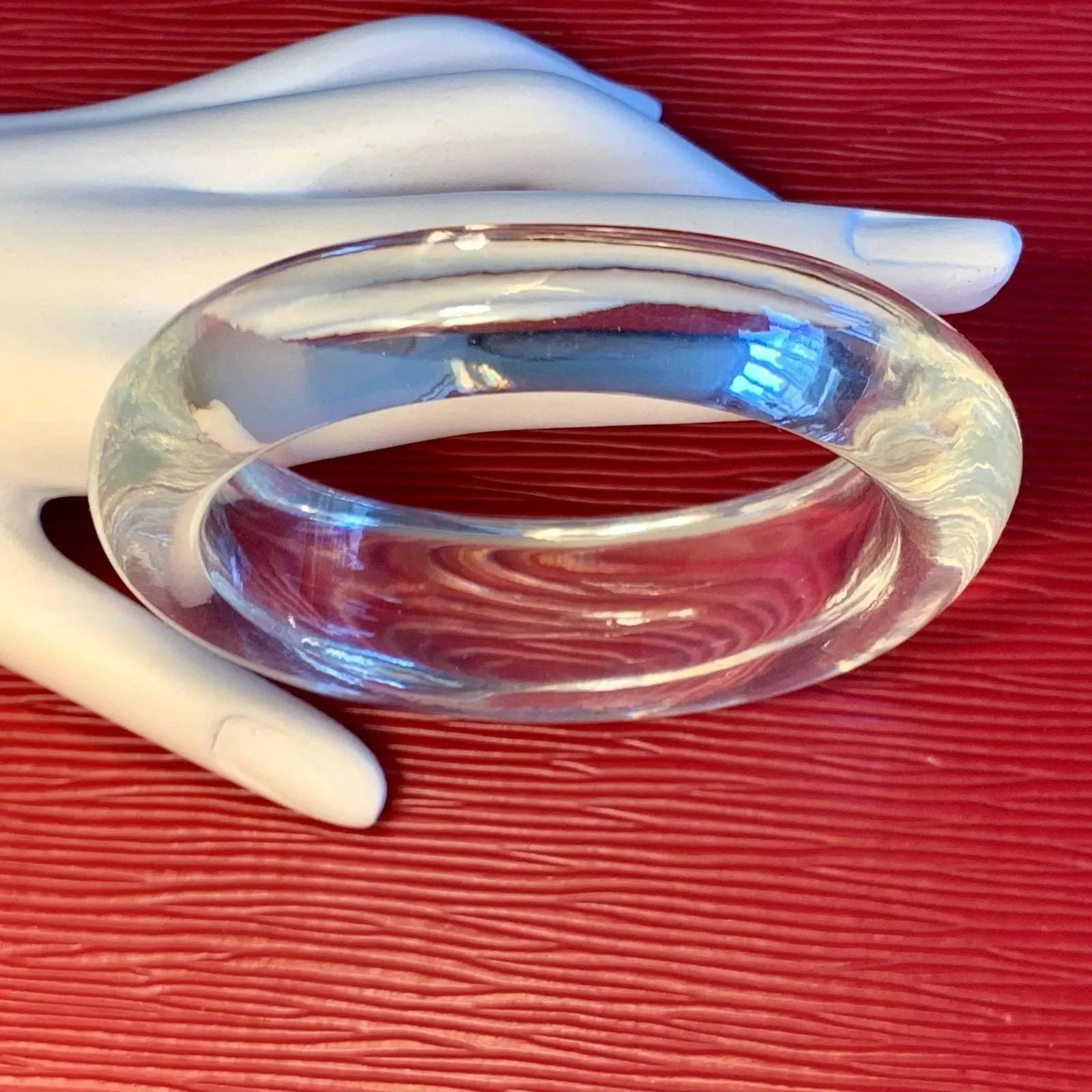 Clear Lucite Vintage Bangle Tapered Design