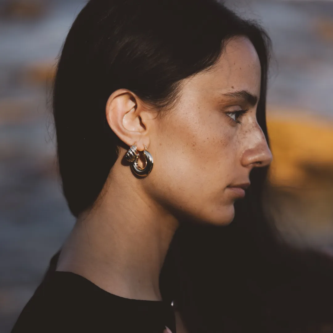 Croissant Earrings - Solid Gold