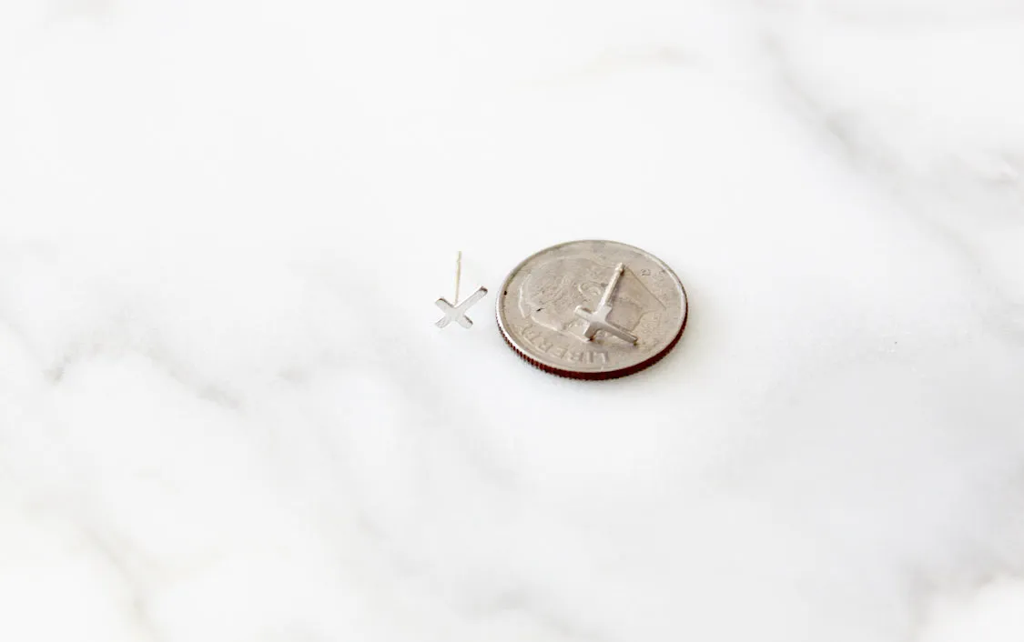 Cross Studs in Sterling Silver