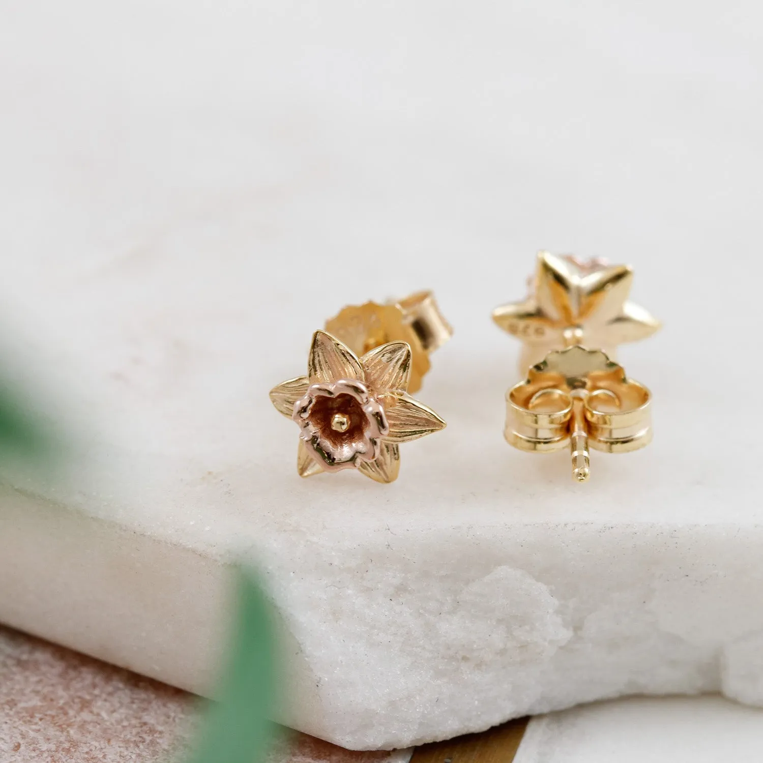 Daffodil Gold Vermeil Silver Studs