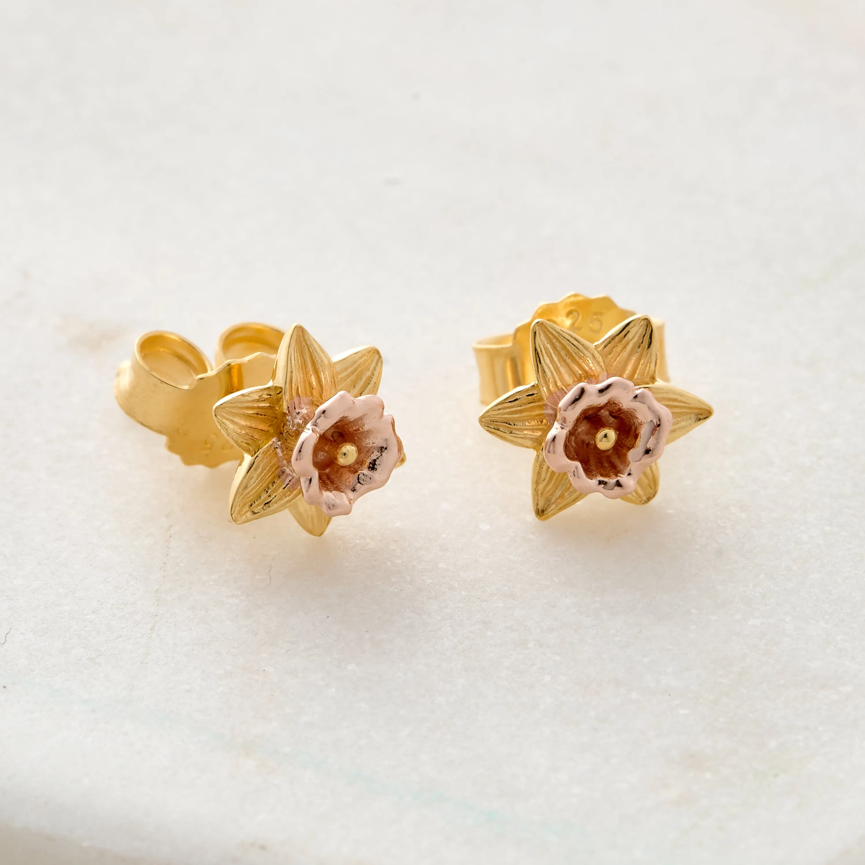 Daffodil Gold Vermeil Silver Studs