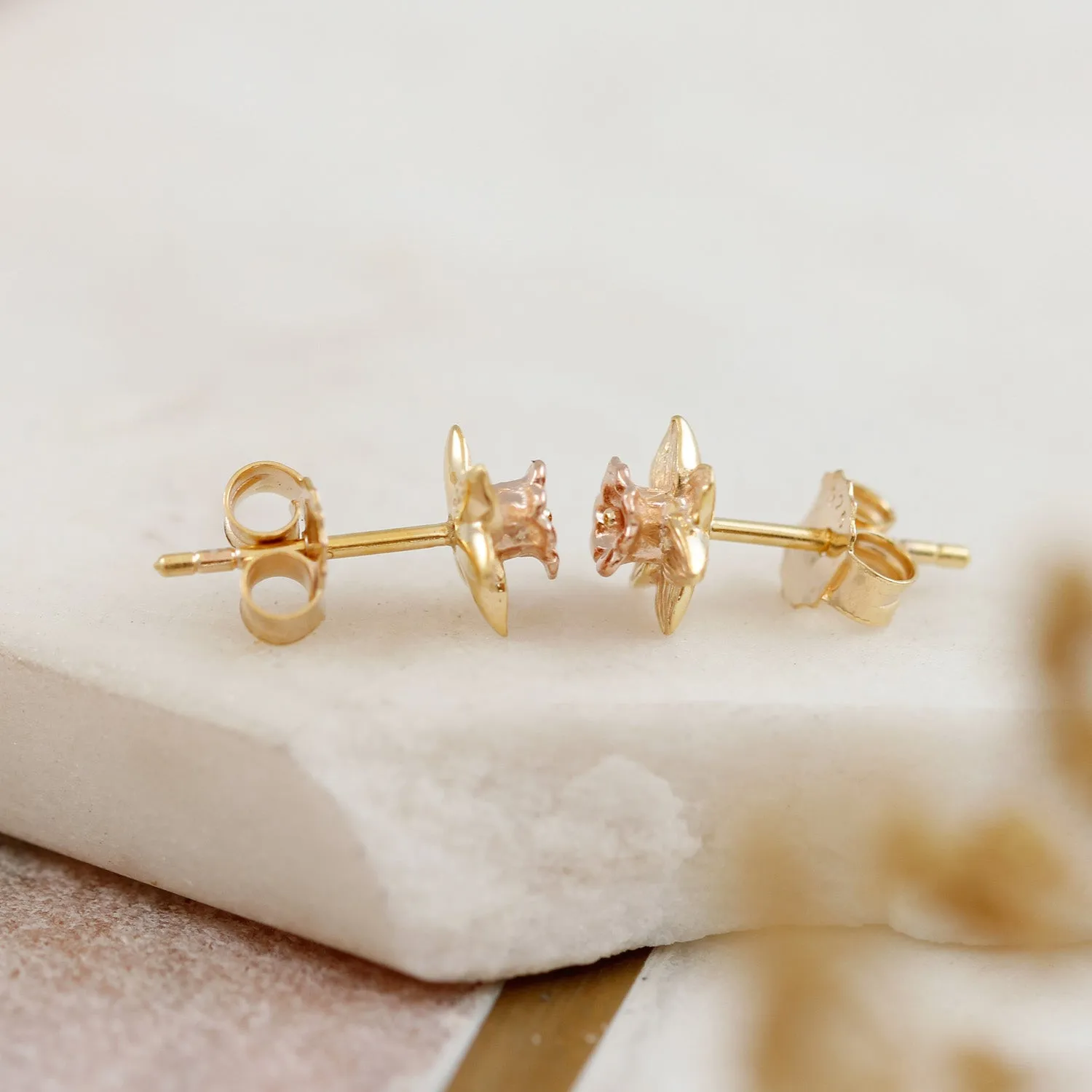 Daffodil Gold Vermeil Silver Studs