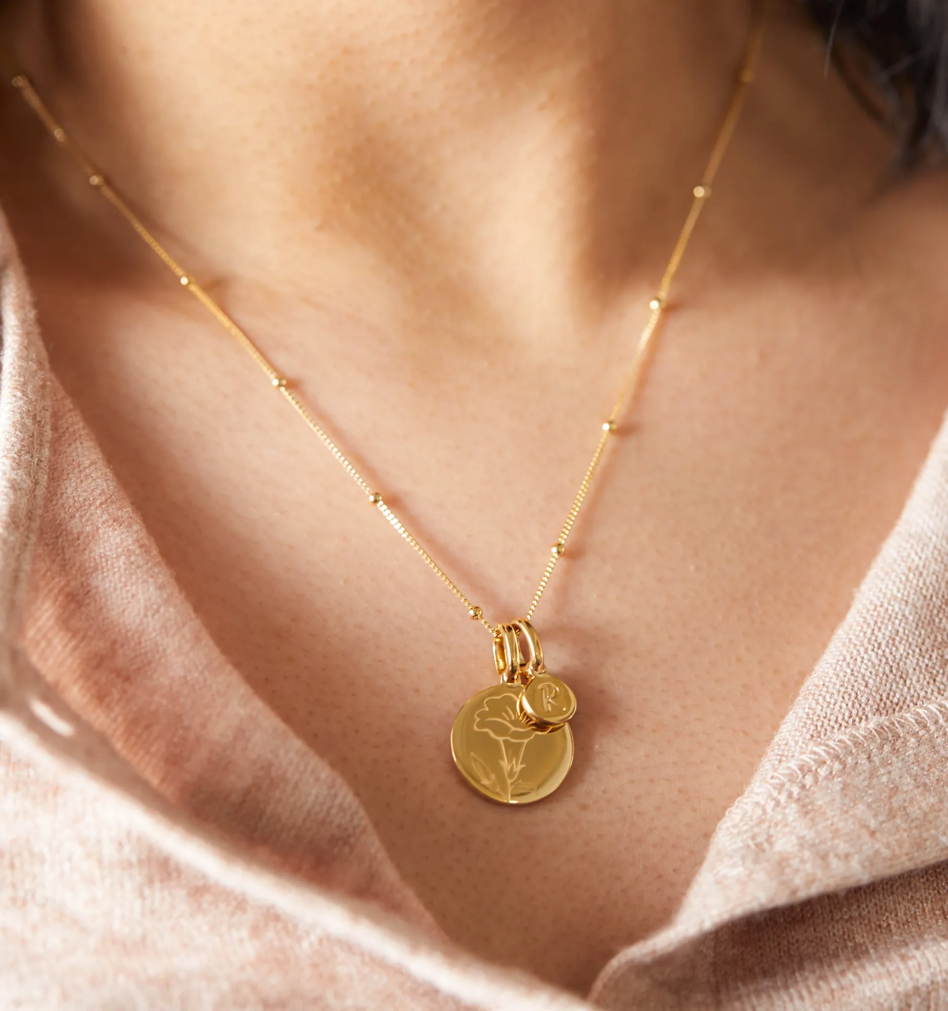 Dainty Morning Glory Necklace - September Flower