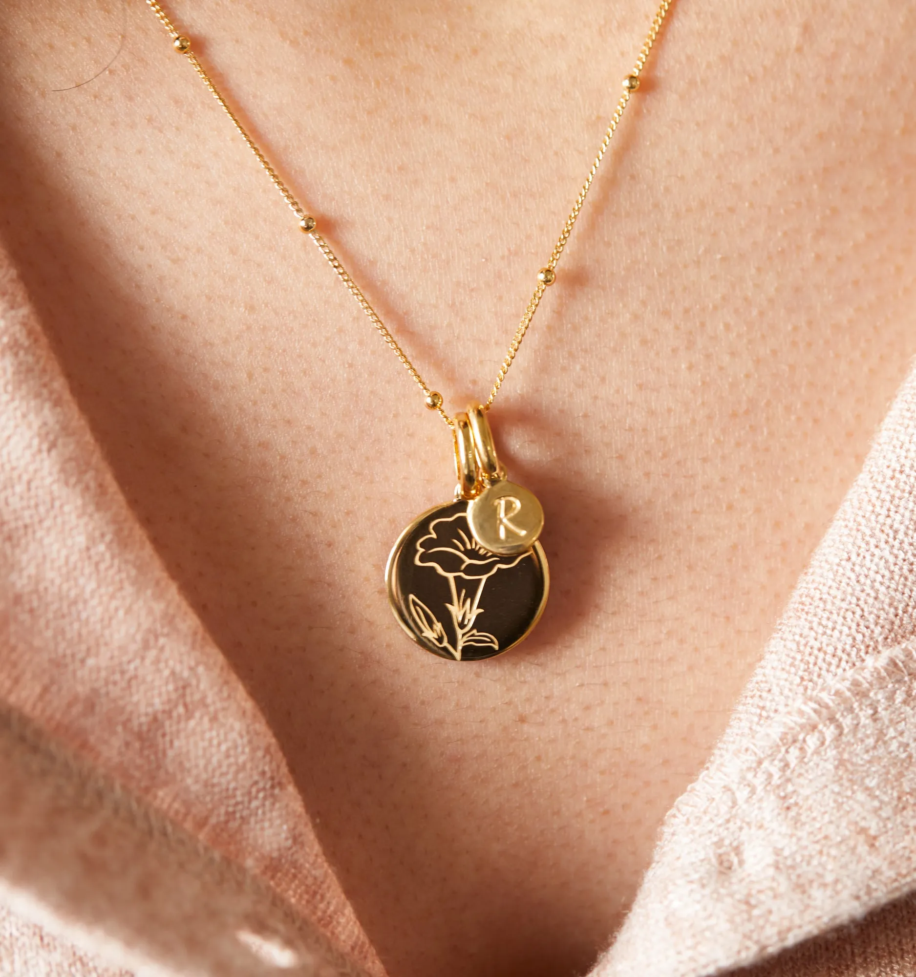 Dainty Morning Glory Necklace - September Flower