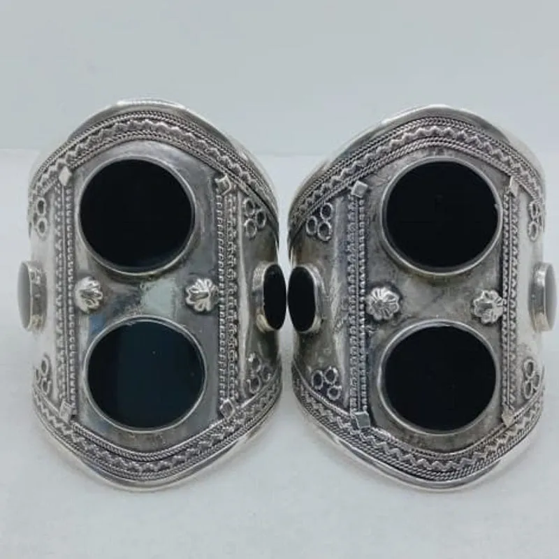 Double Stone Tribal  Boho Cuff Bracelet