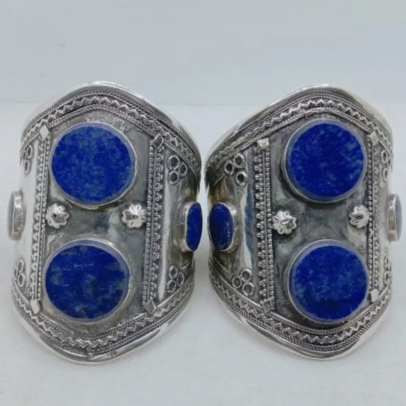 Double Stone Tribal  Boho Cuff Bracelet