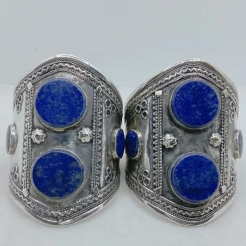 Double Stone Tribal  Boho Cuff Bracelet