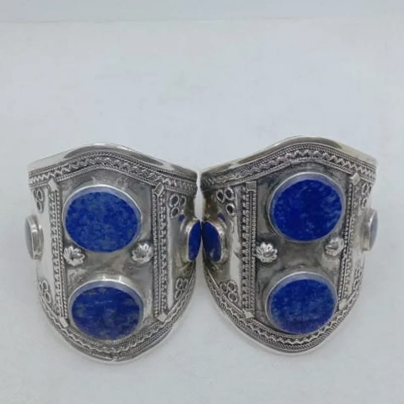 Double Stone Tribal  Boho Cuff Bracelet