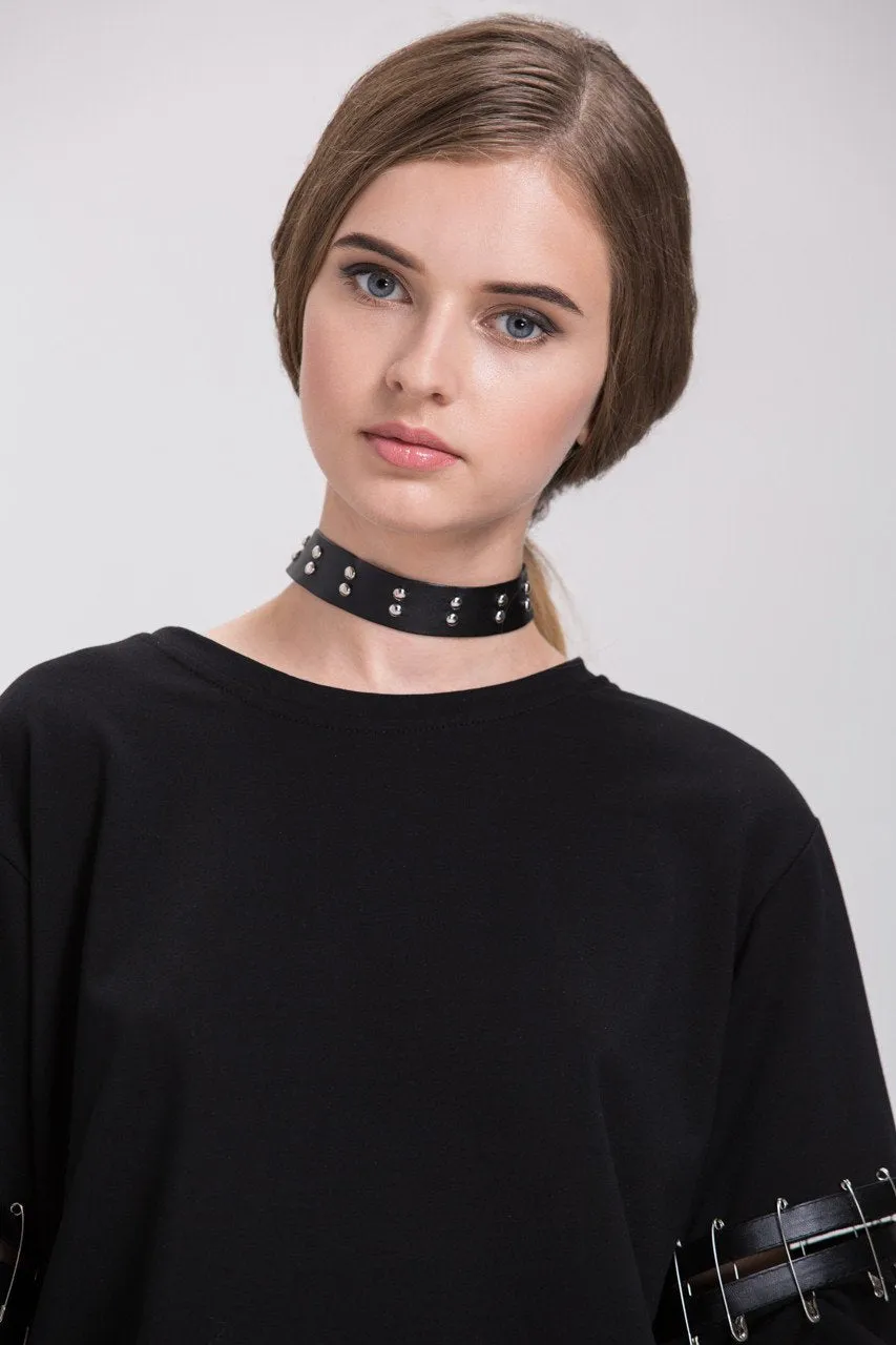 Double Studded Choker Necklace