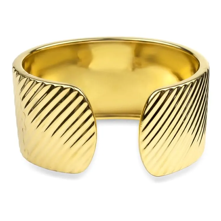 Estate 18k Yellow Gold Wide Cuff Bracelet